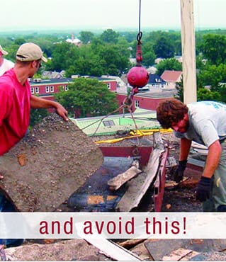 Two men working on a roof top.