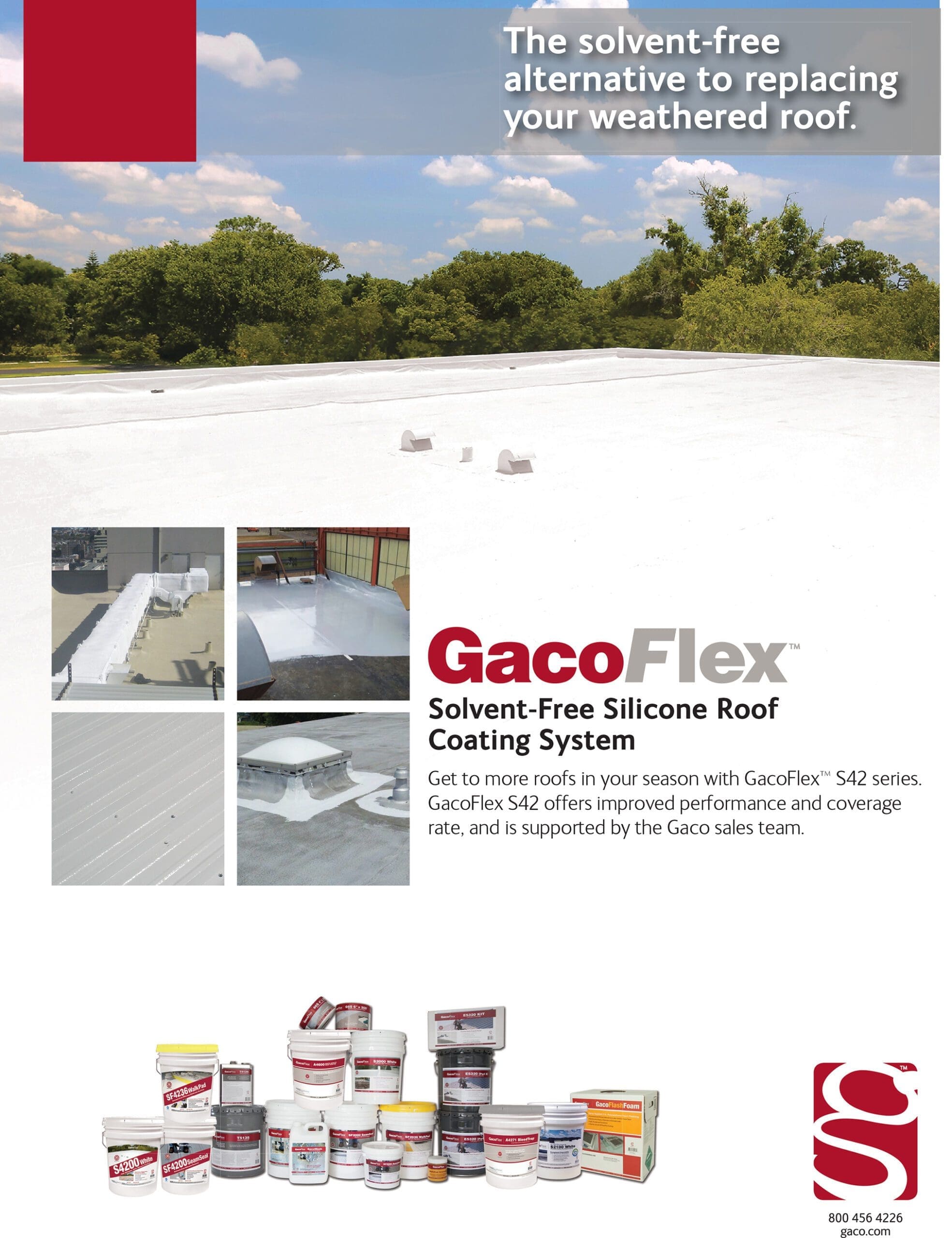 A poster of the gaco flex product line.