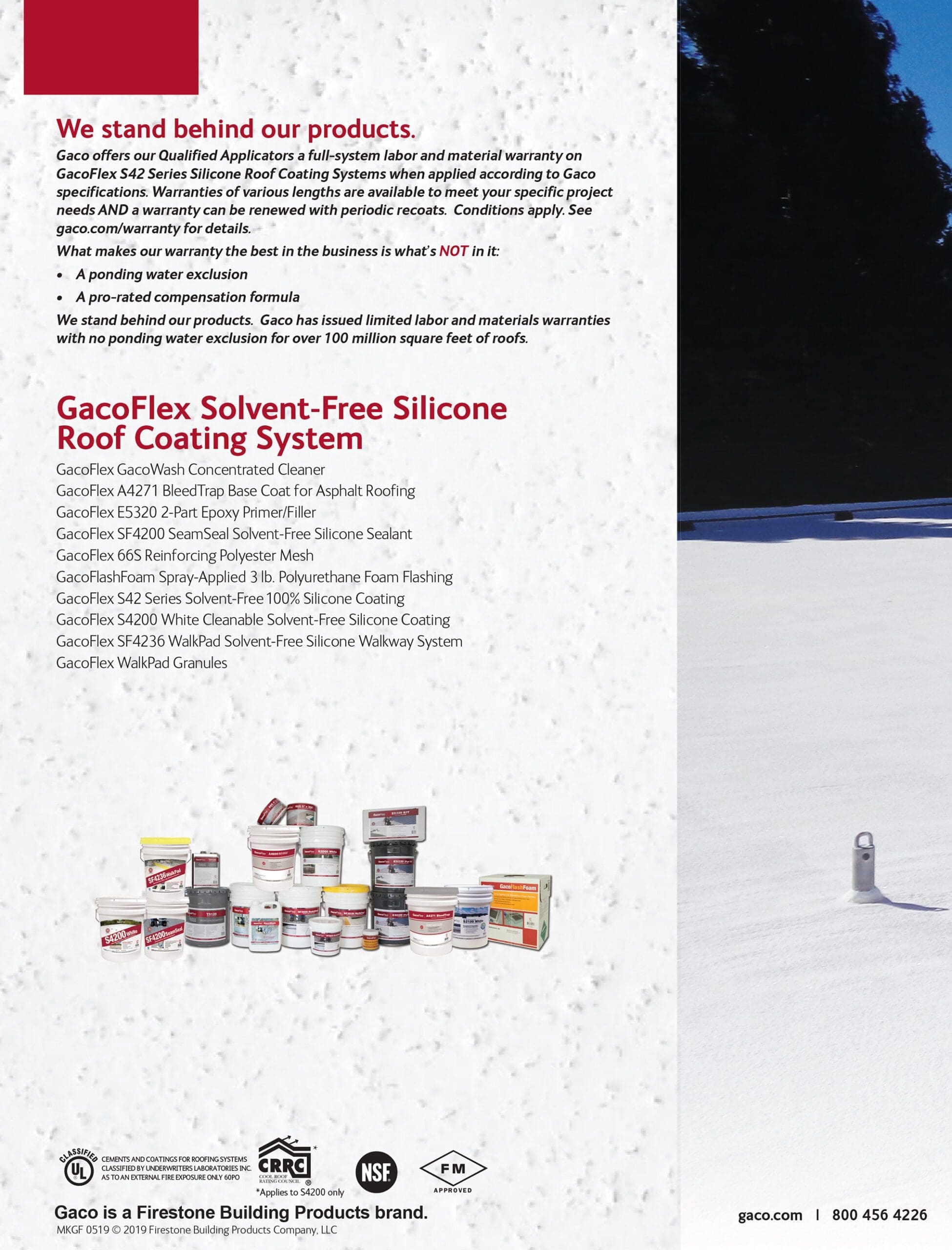 A brochure with some pictures of the roof coating system.